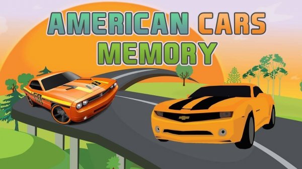 American Cars Memory Puzzle Game