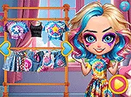 Tie-Dye Explosion of Color Fashion Game Online Dress Up Game